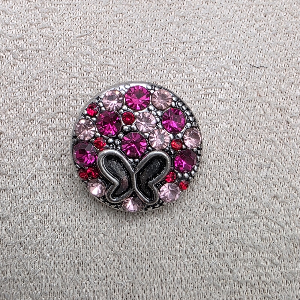 Elegant Pink Butterfly Button (1909)